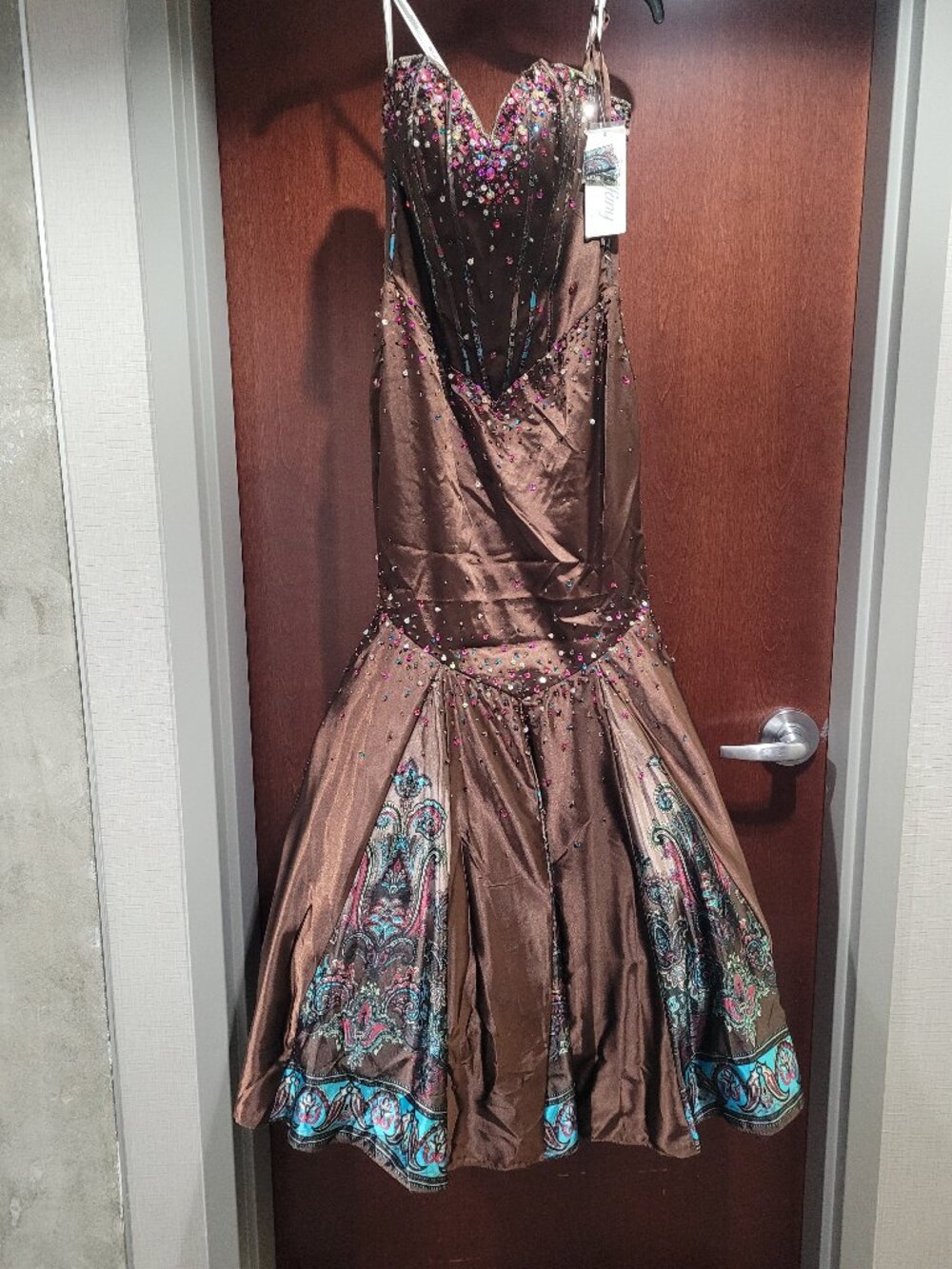 Tiffany Designs 16543 Size 10 Brown Prom Dress